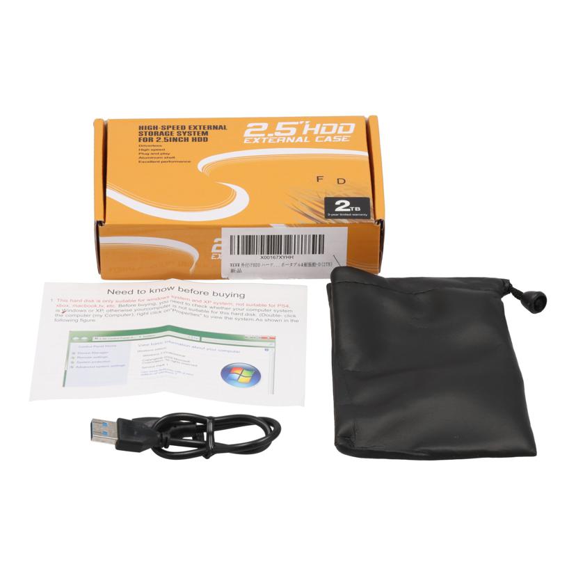 NoBrand ノーブランド /ポータブルHDD 2TB/2.5inch HDD EXTERNAL CASE 2TB//X00167XYHH/Bランク/24