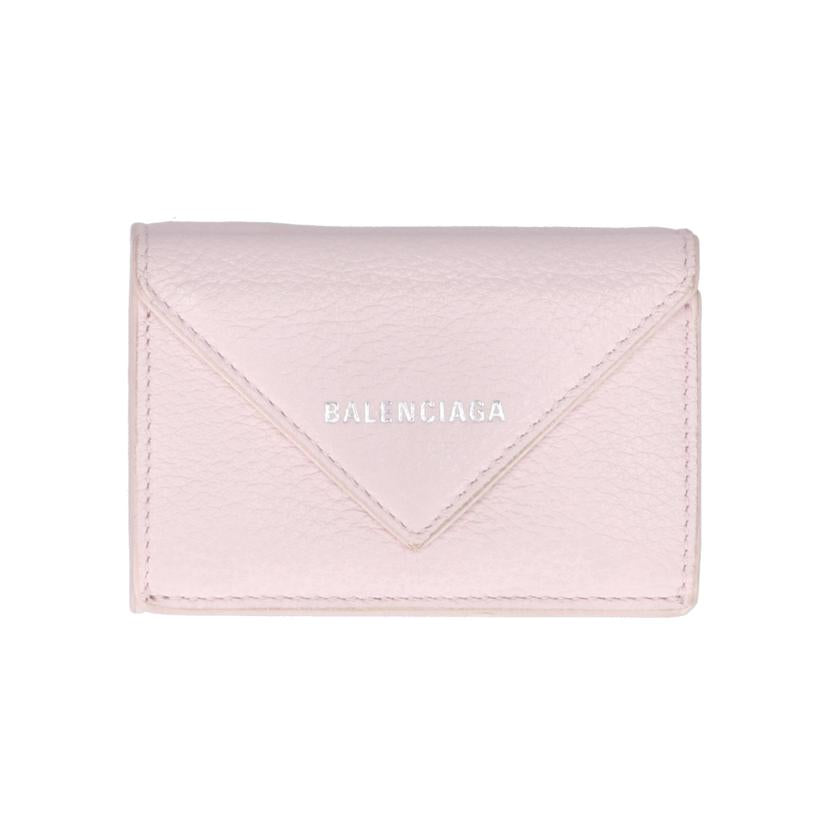 BALENCIAGA バレンシアガ/BALENCIAGA　／　バレンシアガペーパーミニ　コンパクトウォレット　レザー　ピンク/391446//203***/ABランク/19