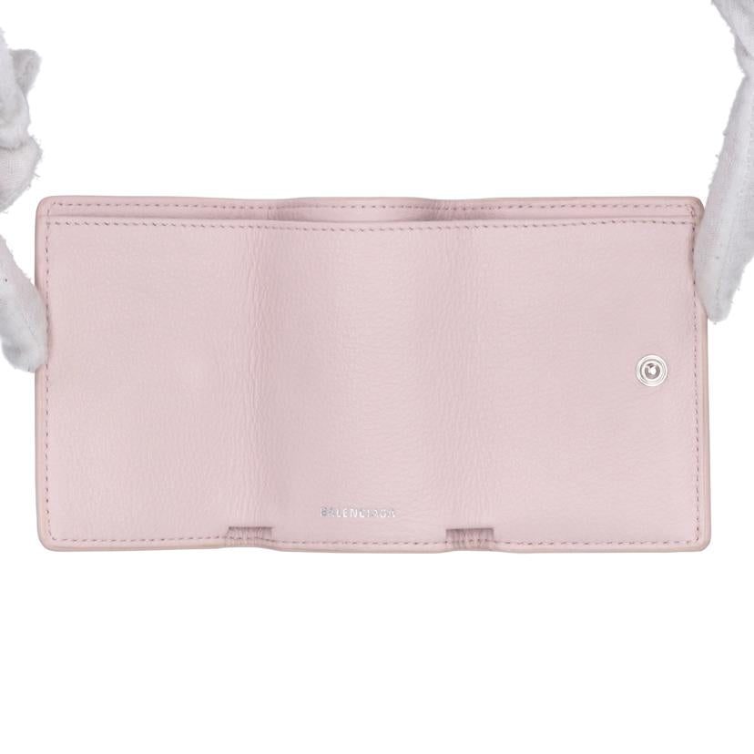 BALENCIAGA バレンシアガ/BALENCIAGA　／　バレンシアガペーパーミニ　コンパクトウォレット　レザー　ピンク/391446//203***/ABランク/19
