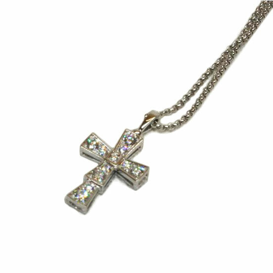 BVLGARI ブルガリ/K18WG／セルペンティクロスダイヤネックレス//☆681VI/Aランク/92