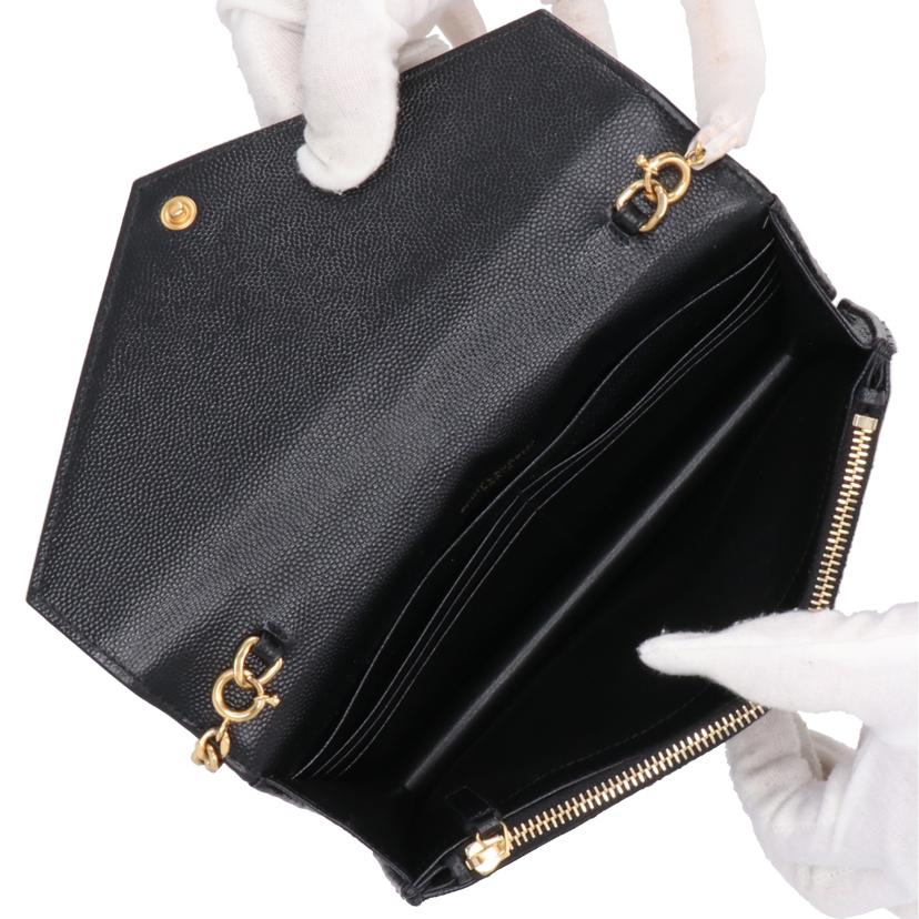 SAINT　LAURENT サンローラン/カサンドラエンベロープチェーンウォレット/393953//081/Aランク/24