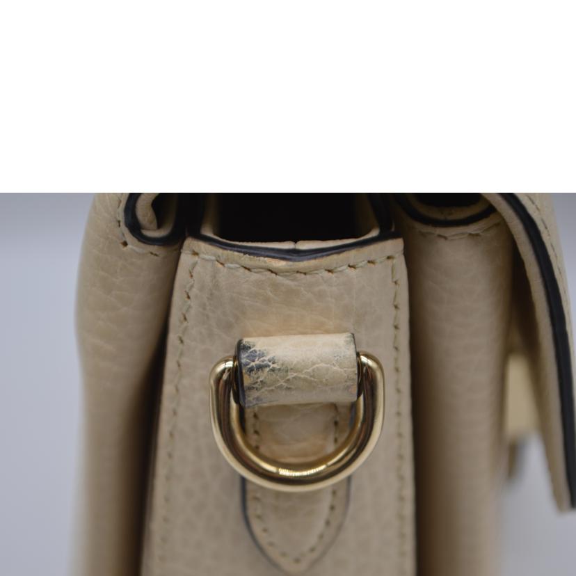 GUCCI グッチ/インターロッキングGチェーンレザーショルダー／アイボリー/607720//Bランク/89