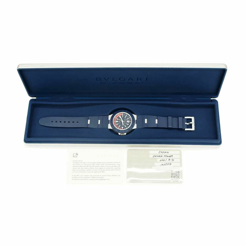 BVLGARI ブルガリ/◎アルミニウムGMT／ブルー／メンズ／自動巻き/103554//BU1****/SAランク/75