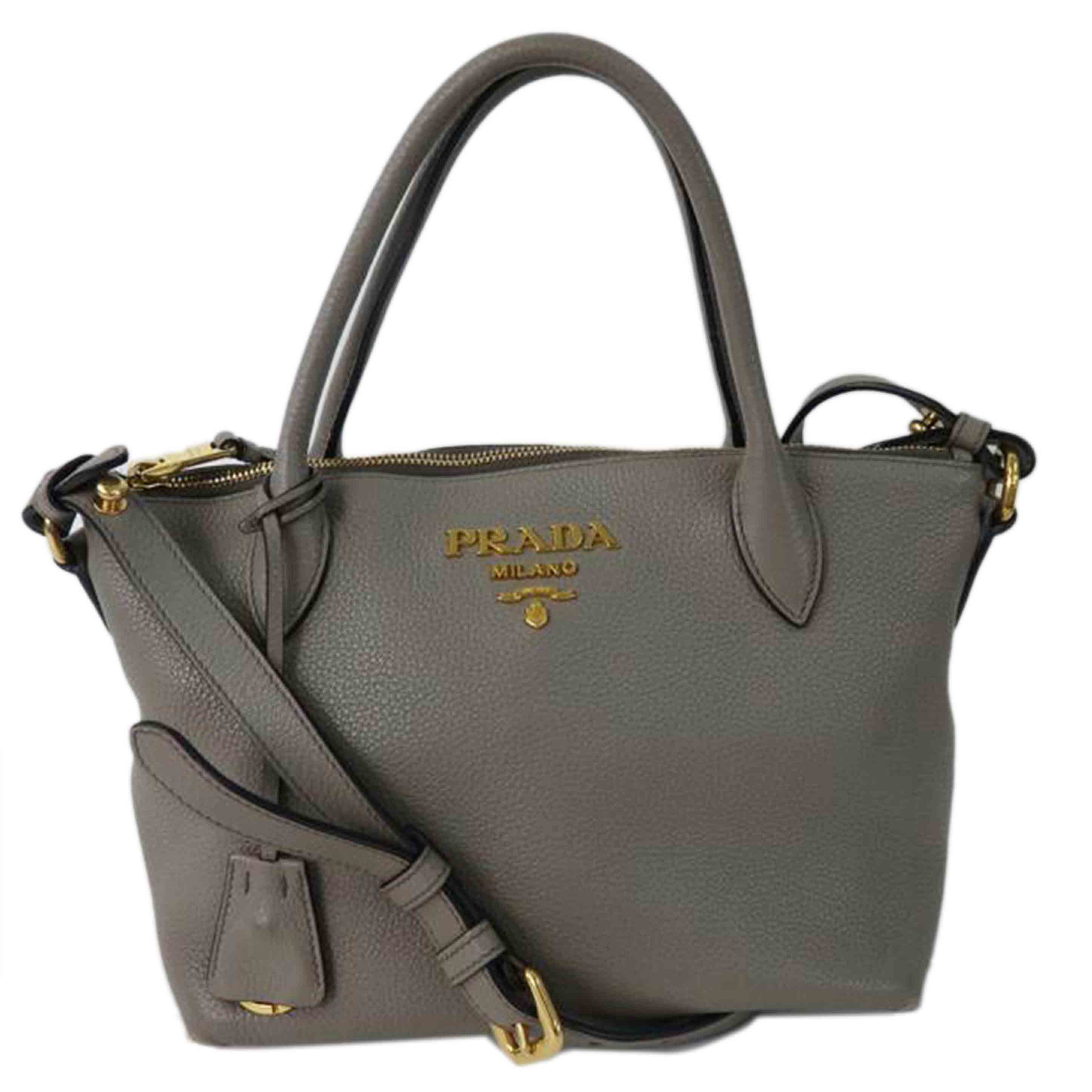PRADA プラダ/レザー2wayショルダーバッグ／グレー/1BA111//158/Bランク/84
