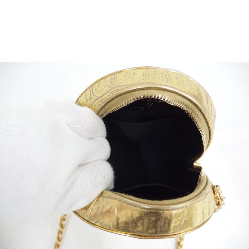 CHANEL シャネル/ココマーク／クロコ型押しラウンドチェーンショルダー//281*****/ABランク/82