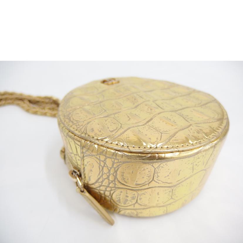 CHANEL シャネル/ココマーク／クロコ型押しラウンドチェーンショルダー//281*****/ABランク/82