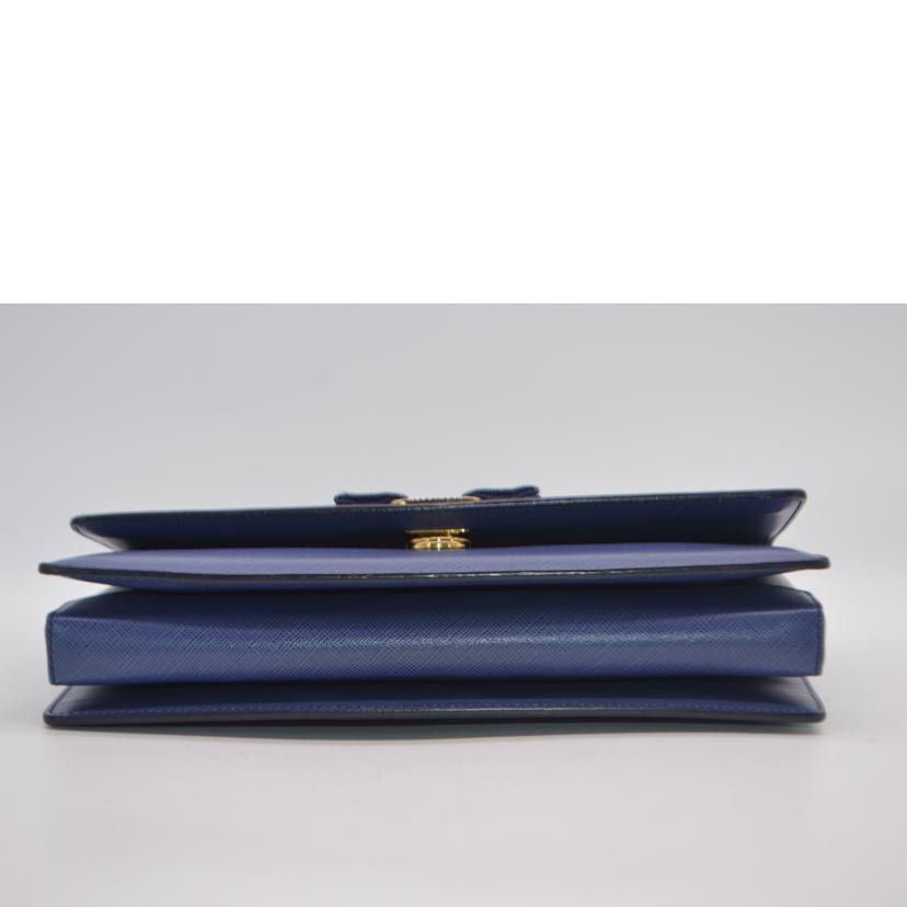 Ferragamo フェラガモ/ヴァラリボンチェーンレザーショルダー/AU-21/E1480//Bランク/89