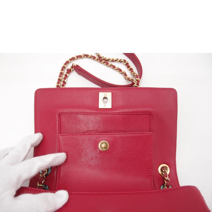 CHANEL シャネル/ターンロックチェーンショルダー／レッド//215*****/Aランク/69