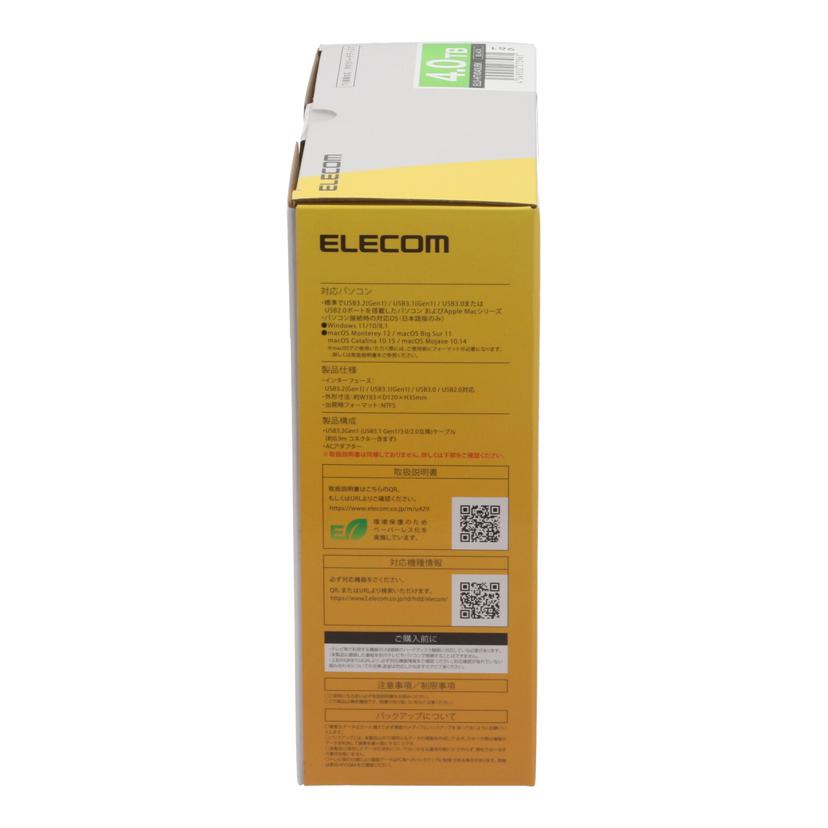 ELECOM エレコム　/外付けHDD　4TB　未使用/ELD-HTV040UBK//257F01523786W1/Sランク/70