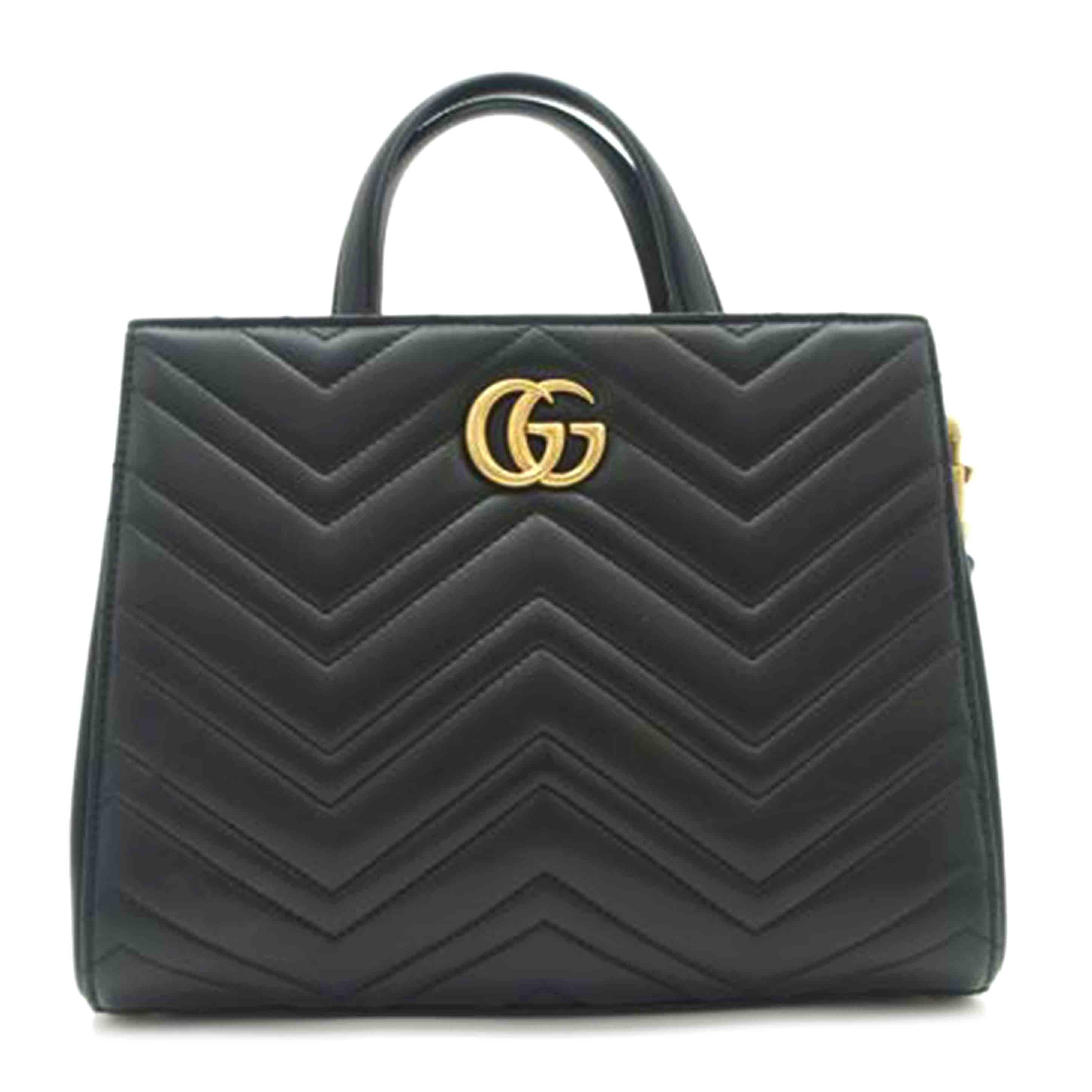 GUCCI グッチ/GGマーモントキルティング2Wayハンド／ブラック/448054//000***/Aランク/75