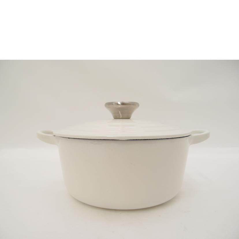 ＬＥ　ＣＲＥＵＳＥＴ ルクルーゼ/ココットロンド　１８ｃｍ／両手鍋　シャイニーホワイト//Sランク/69