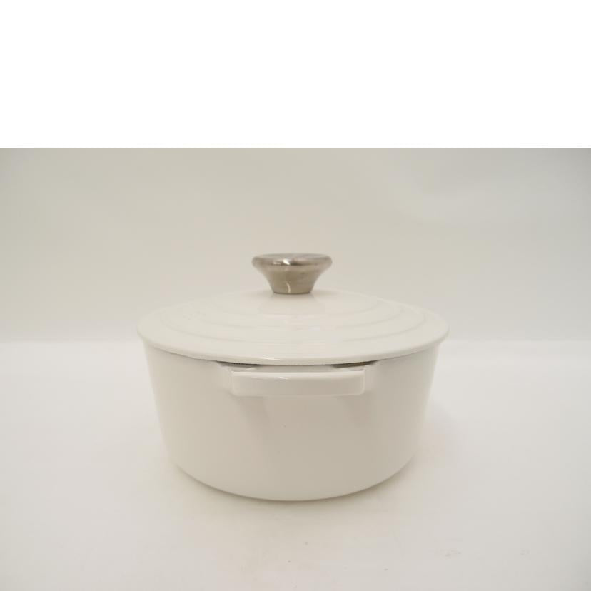 ＬＥ　ＣＲＥＵＳＥＴ ルクルーゼ/ココットロンド　１８ｃｍ／両手鍋　シャイニーホワイト//Sランク/69