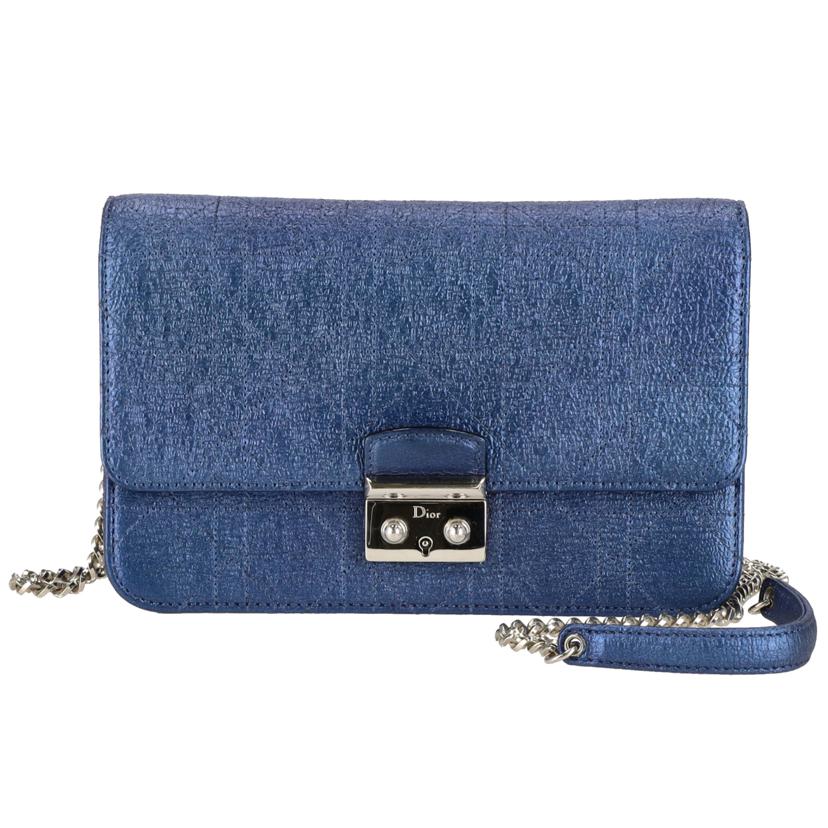 Dior ディオール/カナージュチェーンショルダー／ブルー//12-*******/Aランク/75