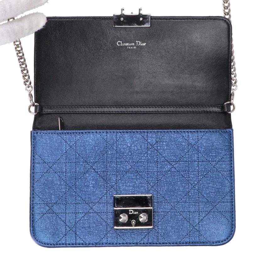 Dior ディオール/カナージュチェーンショルダー／ブルー//12-*******/Aランク/75