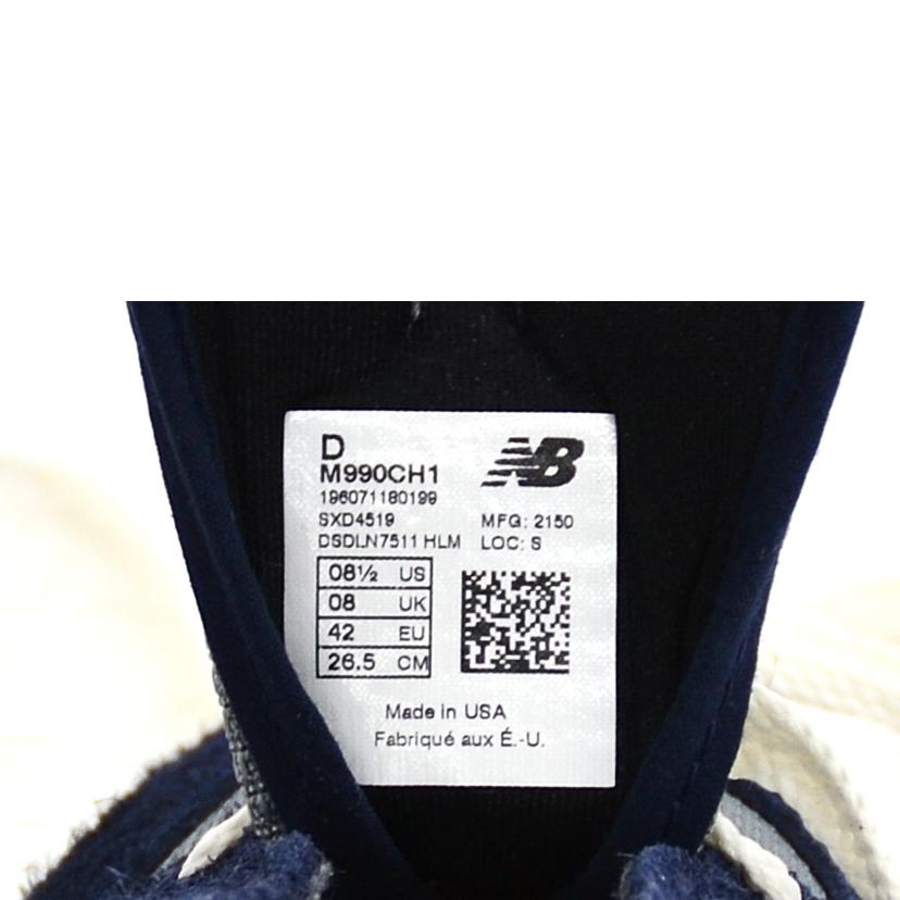 new　balance×carhartt ニューバランス×カーハート/カーハートWIP×990V1／ダークネイビー／プッシーウィローグレー/M990CH1//SAランク/75