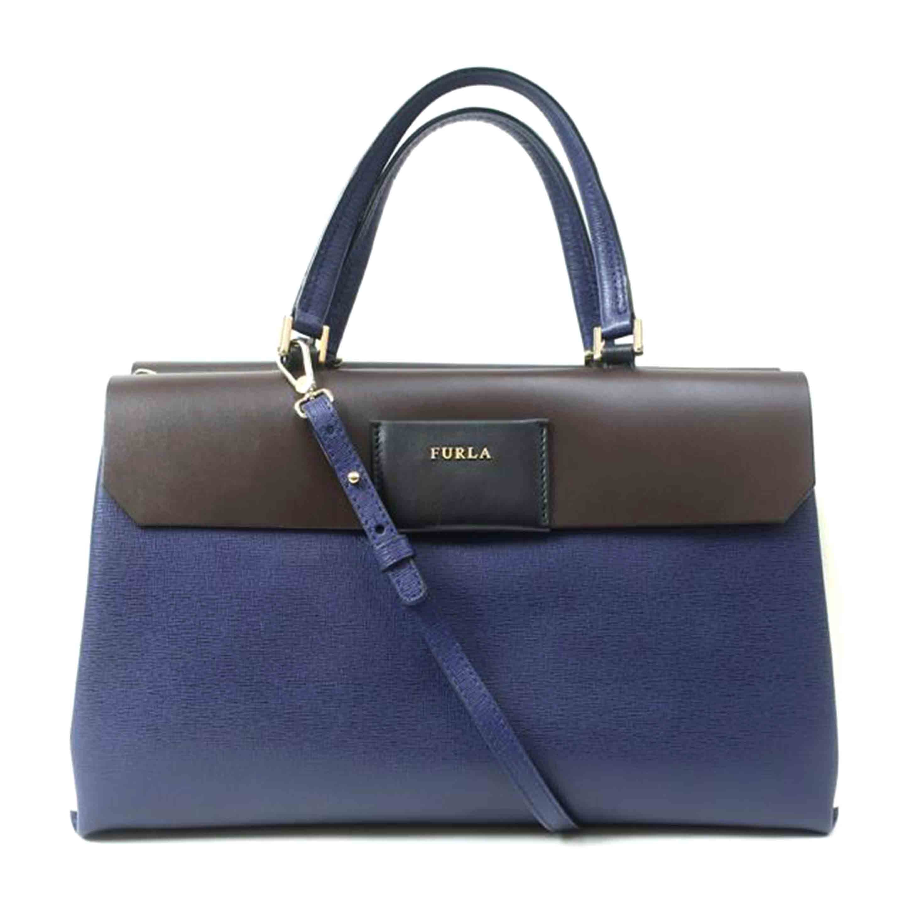 FURLA フルラ/2WAYバッグ　ネイビー×ブラウン//ABランク/65