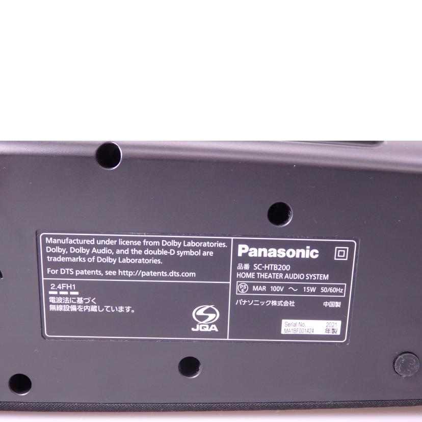 Panasonic パナソニック/シアターバー/SC-HTB200//MA1BF001424/Bランク/76