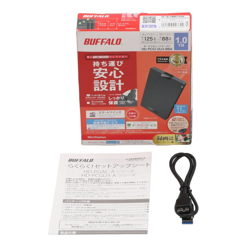 BUFFALO バッファロー /ポータブルHDD 1TB/HD-PCG1.0U3-BBA//40476450230003/ABランク/75