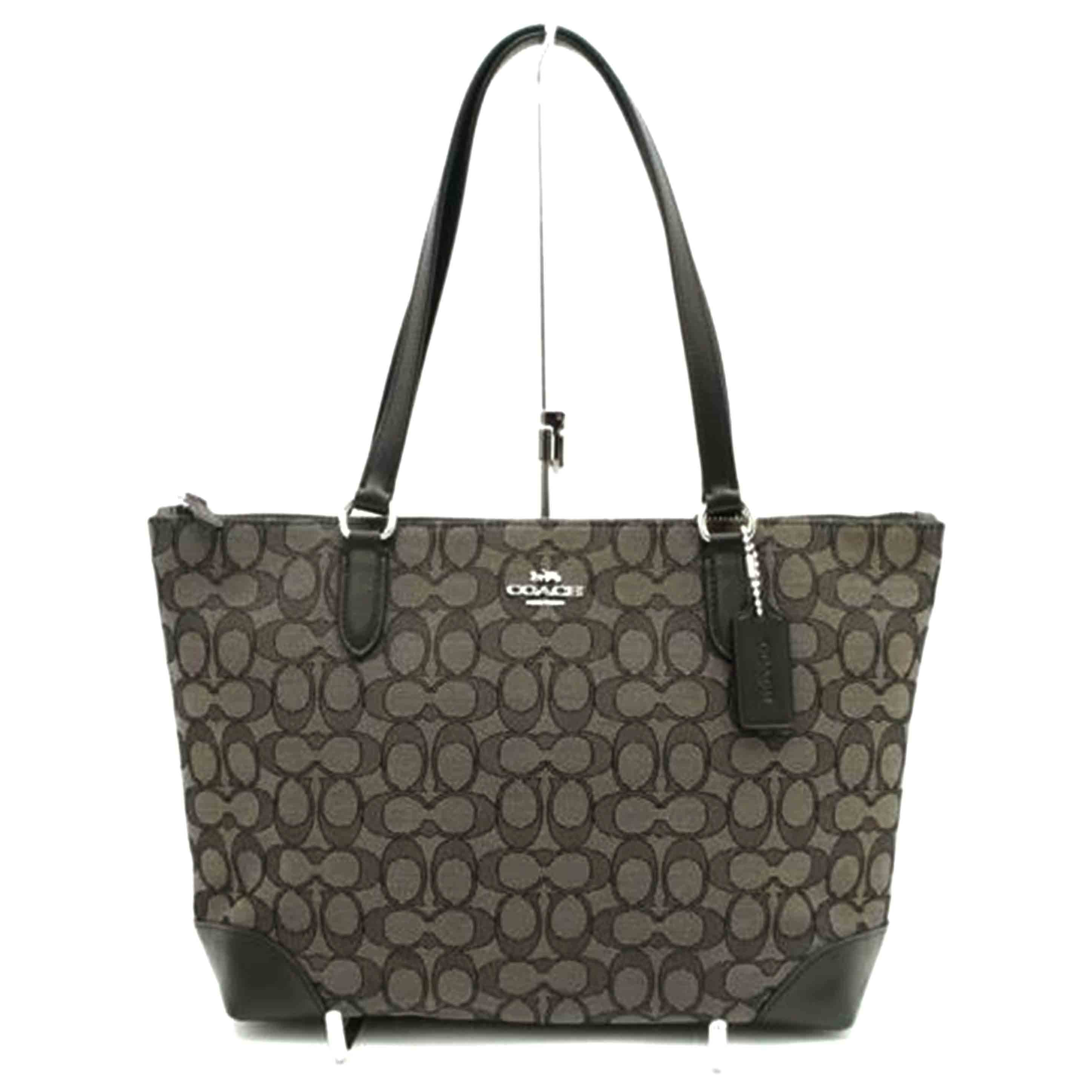 COACH ｺｰﾁ/シグネチャーキャンバスジップトート／ブラック/F29958//G21**/Aランク/75