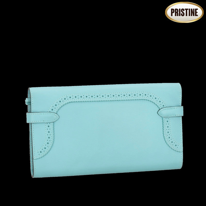 HERMES エルメス/ケリーウオレット・ギリーズ　スイフト　ブルーアトール/068964CK//T刻印/Aランク/88