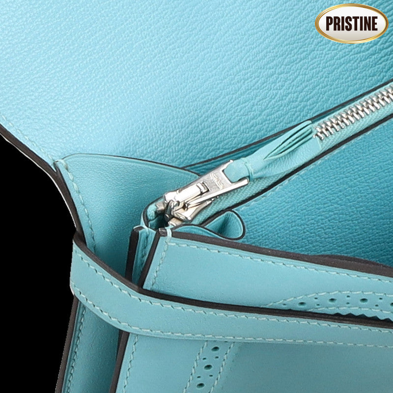 HERMES エルメス/ケリーウオレット・ギリーズ　スイフト　ブルーアトール/068964CK//T刻印/Aランク/88