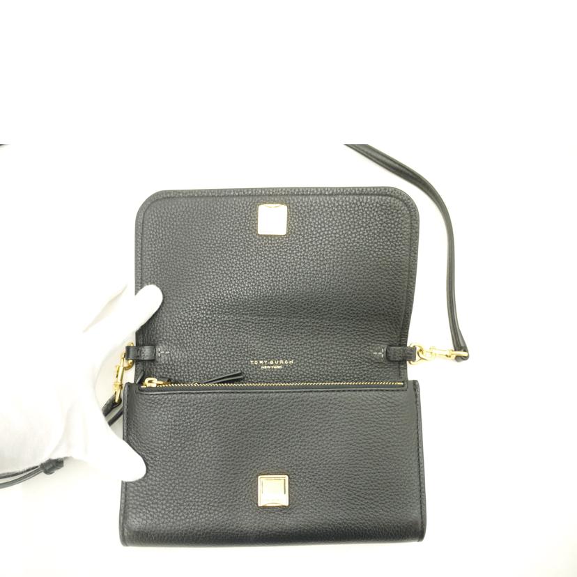 TORY BURCH トリーバーチ/レザーショルダー/ブラック//Aランク/69