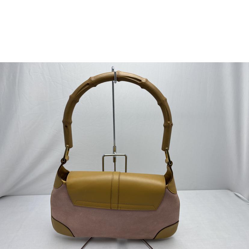 GUCCI GUCCI/ジャッキー バンブー ピンクスウェード ワンショルダーハンドバッグ/001･4096･1705//Bランク/52