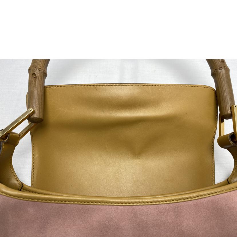 GUCCI GUCCI/ジャッキー バンブー ピンクスウェード ワンショルダーハンドバッグ/001･4096･1705//Bランク/52