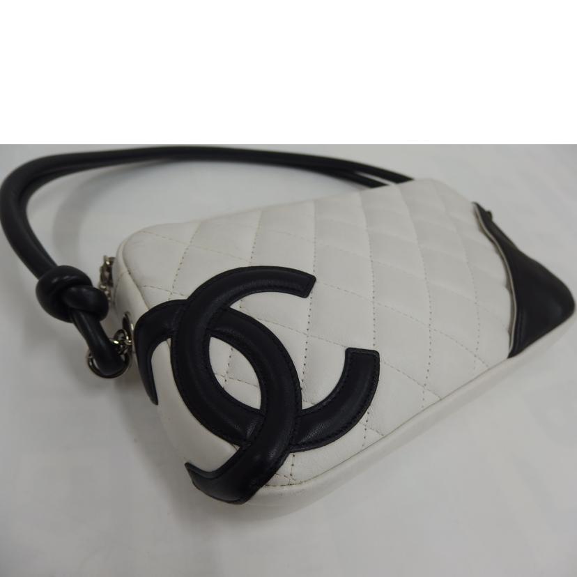 CHANEL シャネル/カンボンラインミニポーチ／白／黒//889****/ABランク/82