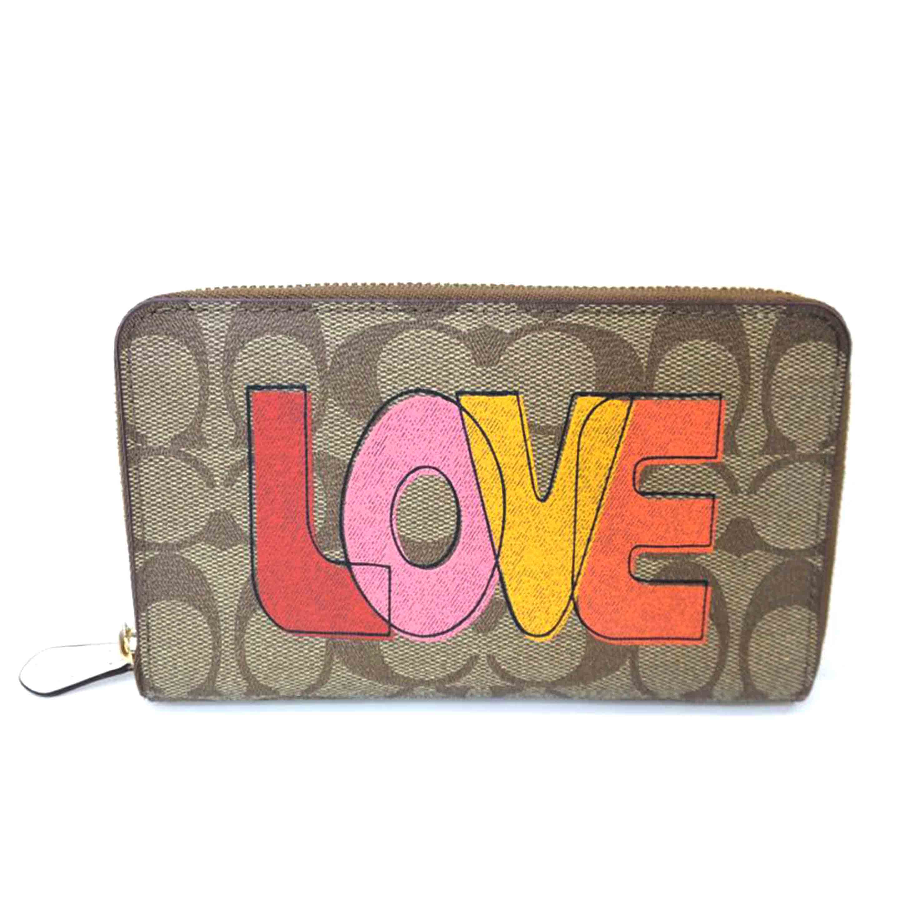 COACH/シグネチャーLOVEプリントラウンドジップウォレット/C2877//L20**/ABランク/88