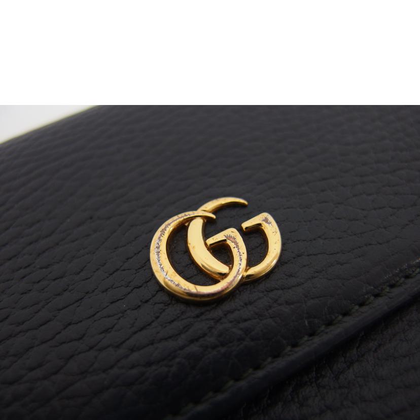 GUCCI グッチ/GGマーモント／コンチネンタルレザーウォレット／ブラック/456116//496***/ABランク/18