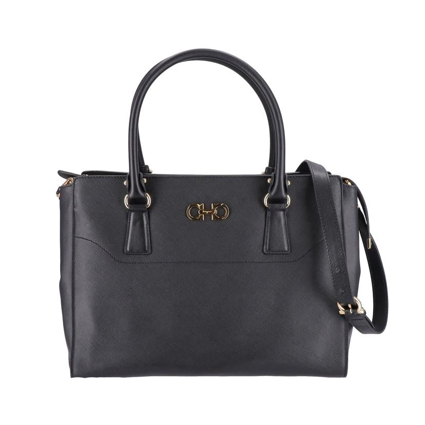 Ferragamo フェラガモ/2wayガンチーニレザートート／ブラック/GG-21F271//Aランク/75