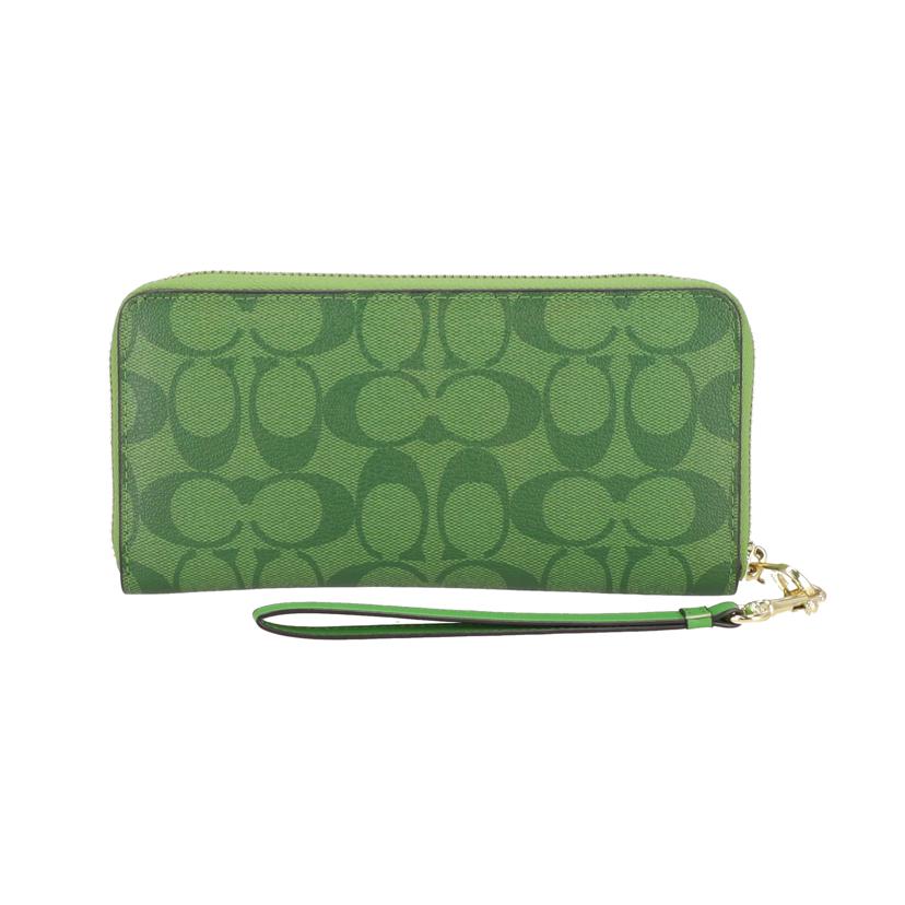 COACH コーチ/ロングジップアラウンドウオレットシグネチャーキャンバス/C4452//M21**/Aランク/94