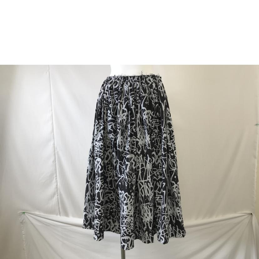 美品 BLACK COMME des GARCONS 総柄タックフレアスカート BLACK COMME des GARCONS ブラックコムデギャルソン/レディース