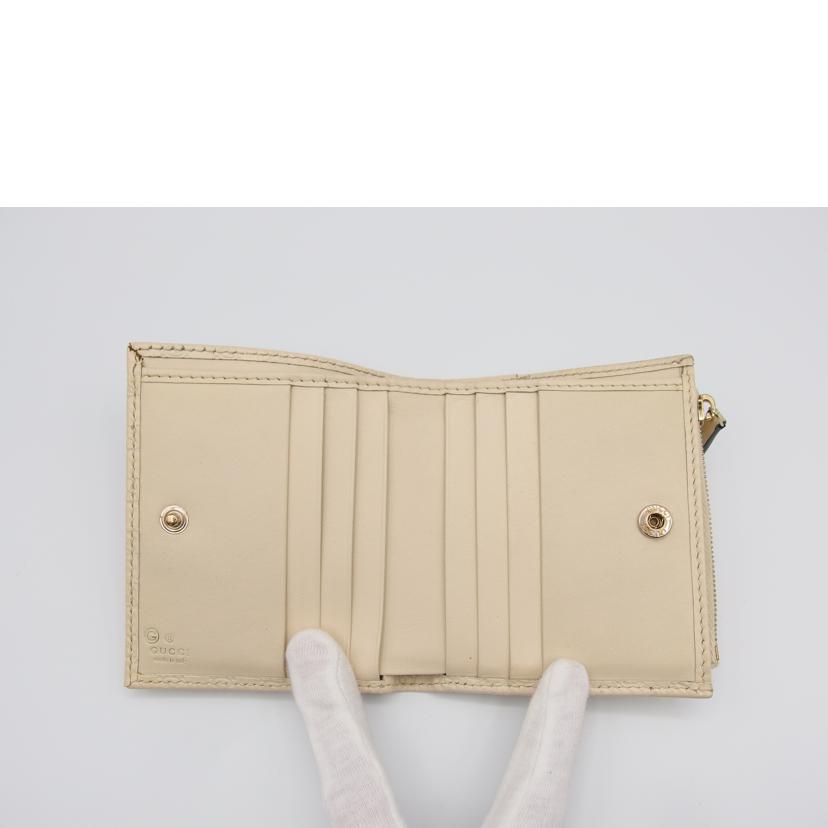 GUCCI グッチ/マイクログッチ　シマ／二つ折り財布／アイボリー/510318//525***/ABランク/04