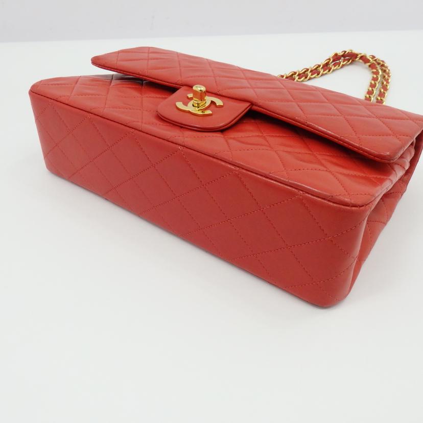 CHANEL シャネル/マトラッセWフラップチェーンショルダー／ラムスキン／レッド/A01112//376****/ABランク/77