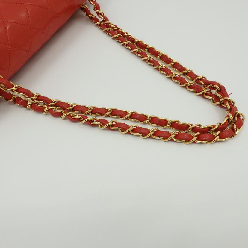 CHANEL シャネル/マトラッセWフラップチェーンショルダー／ラムスキン／レッド/A01112//376****/ABランク/77