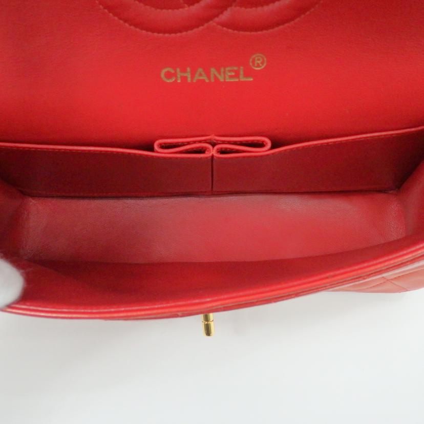 CHANEL シャネル/マトラッセWフラップチェーンショルダー／ラムスキン／レッド/A01112//376****/ABランク/77