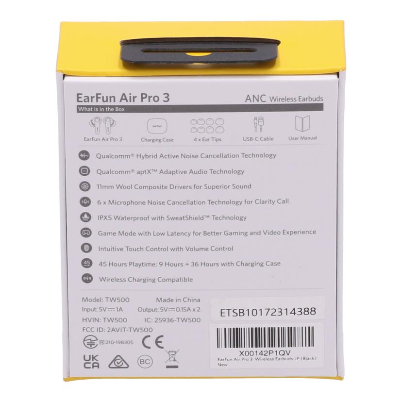 EarFun イヤーファン/ワイヤレスイヤホン/EarFun Air Pro 3//ETSB10172314388/Aランク/67