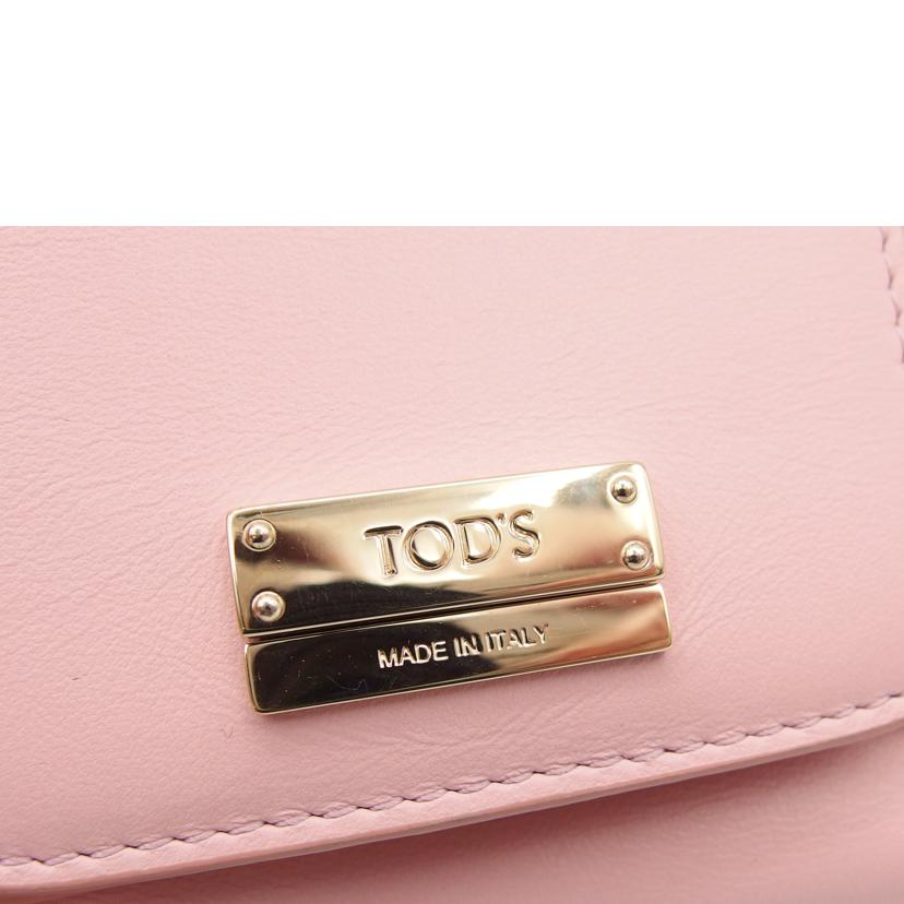 TOD＇S トッズ/ミニ三つ折り財布／レザーメタルバー／ピンク//ABランク/04