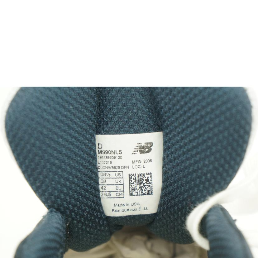 new　balance ニューバランス/990V5／ホワイト／ネイビー／レッド/M990NL5//SAランク/75