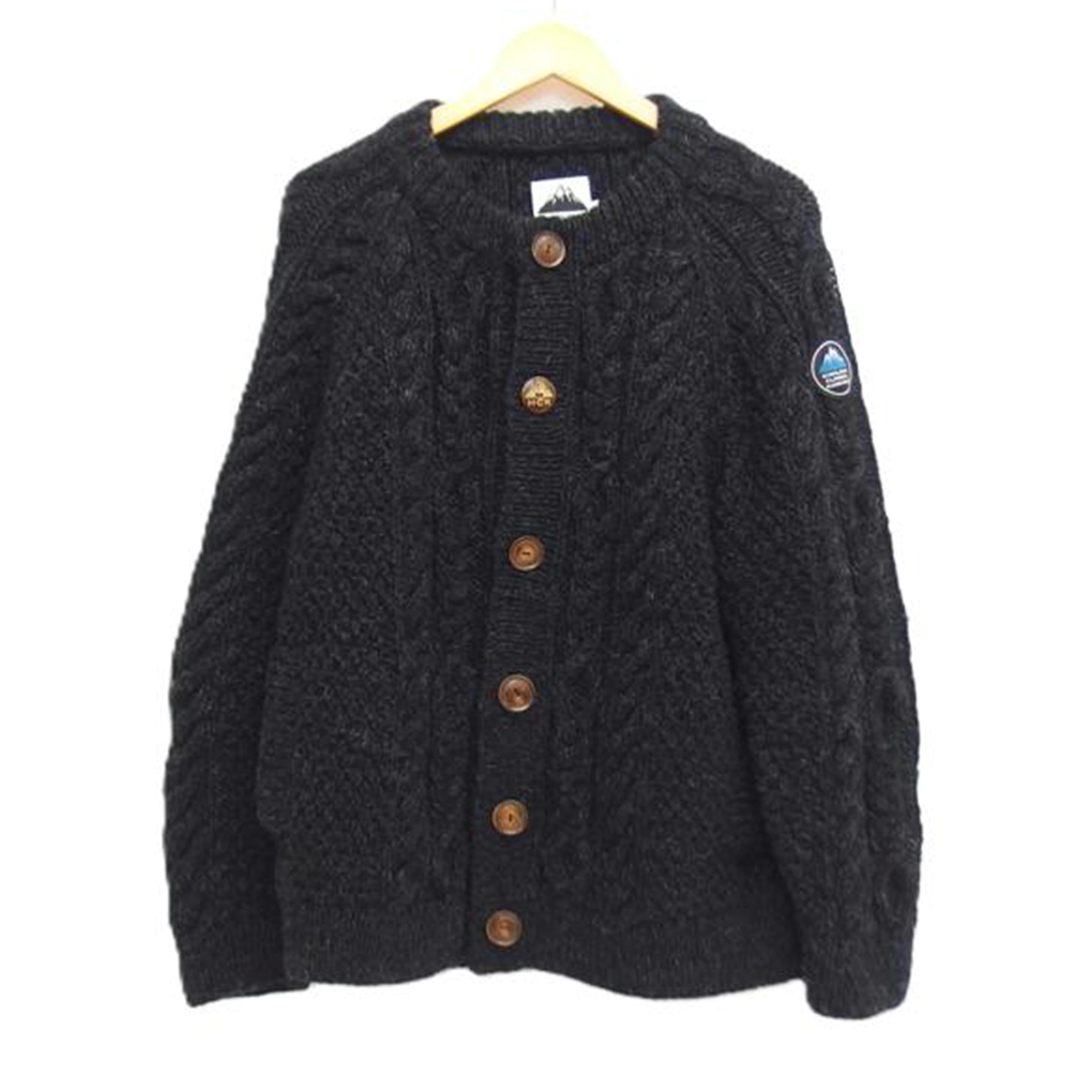 HIMALAYAN　CLIMBER＇S　HAND－KNIT ヒマラヤンクライマーズハンドニット/ショールカラーカーディガン／チャコール／ウール/HCK-F13//ABランク/04