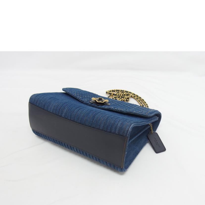 COACH コーチ/フラワーモチーフ／デニムショルダーバッグ/68222//L18**/Aランク/18