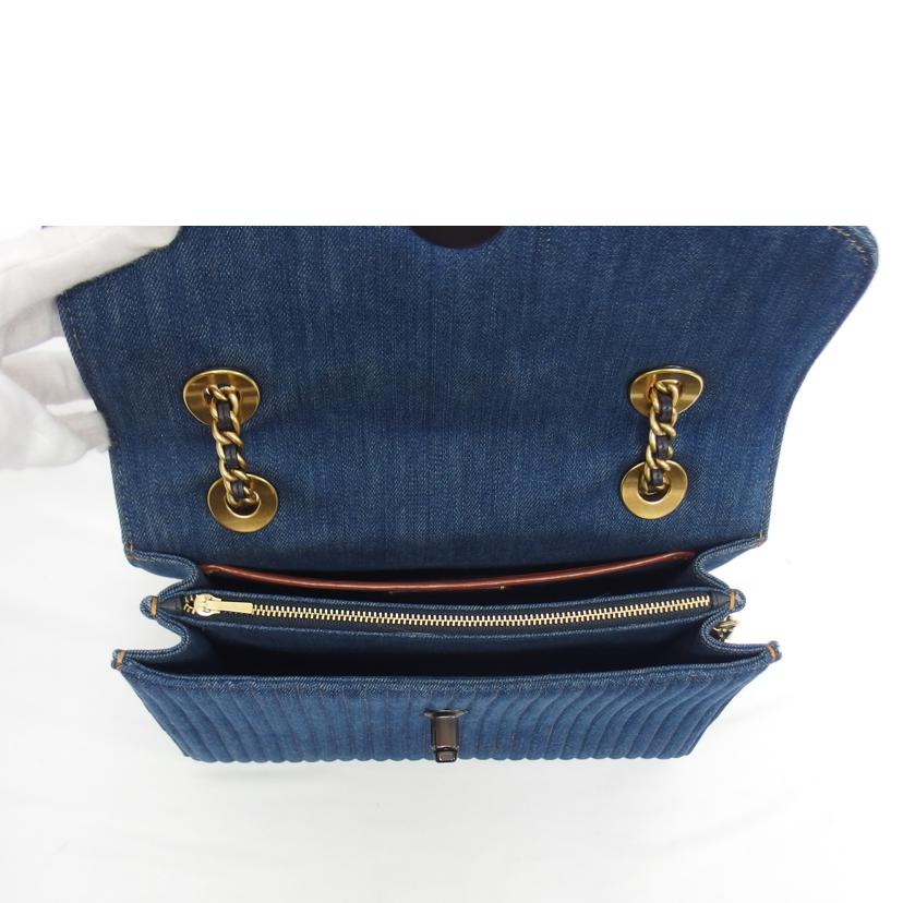 COACH コーチ/フラワーモチーフ／デニムショルダーバッグ/68222//L18**/Aランク/18