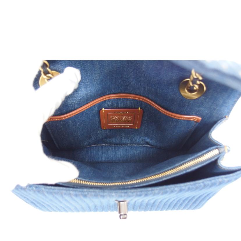 COACH コーチ/フラワーモチーフ／デニムショルダーバッグ/68222//L18**/Aランク/18