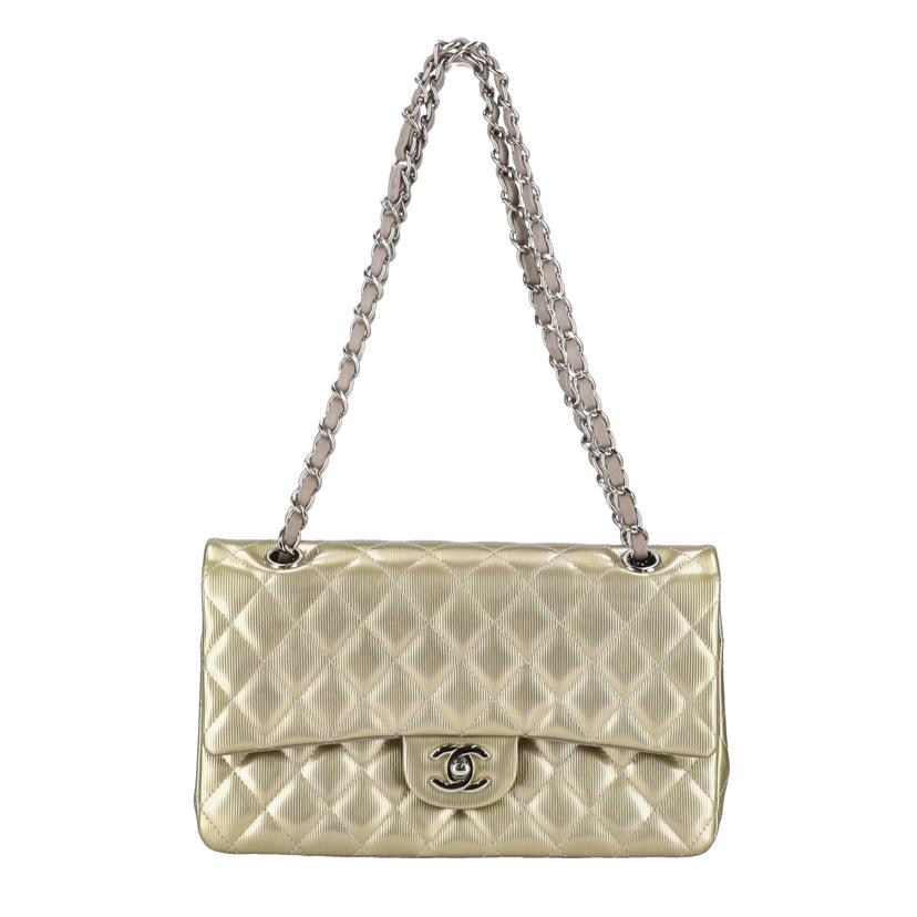 CHANEL　 シャネル/マトラッセパテントダブルフラップチェーンショルダー／ゴールド×グレー/1112//169*****/Aランク/75