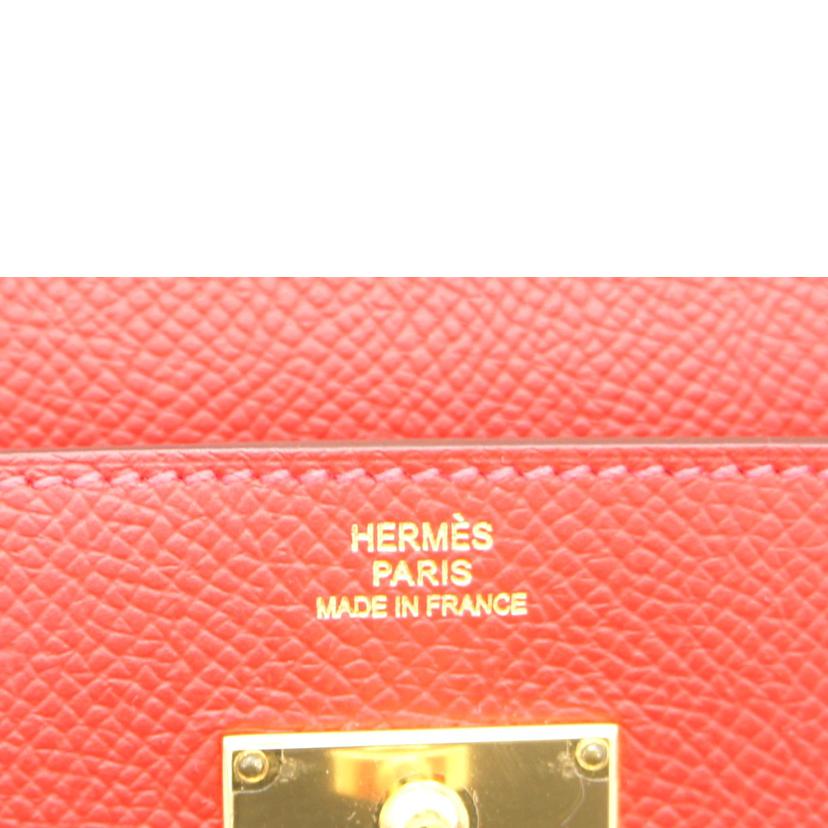 HERMES エルメス/ケリー　ロングウォレット／ヴォーエプソン／ルージュ系//□Q *****/ABランク/75