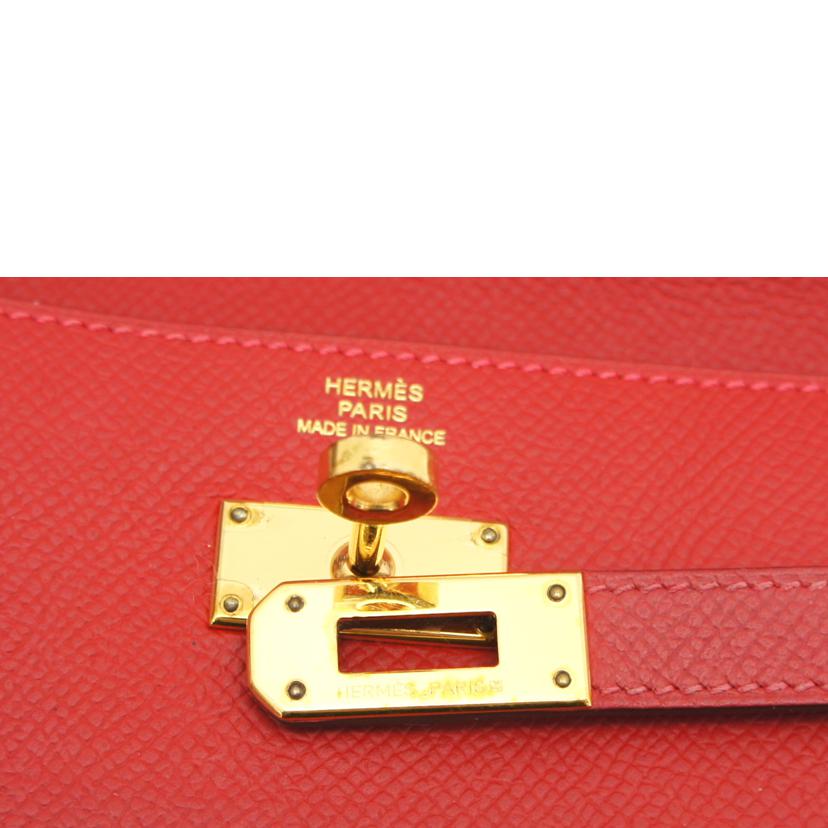 HERMES エルメス/ケリー　ロングウォレット／ヴォーエプソン／ルージュ系//□Q *****/ABランク/75