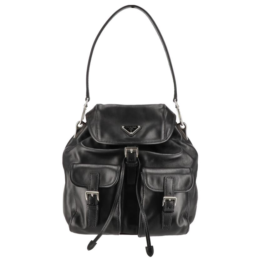 PRADA プラダ/PRADA／ソフトカーフレザーショルダー／ブラック/1BC005//25/Aランク/75