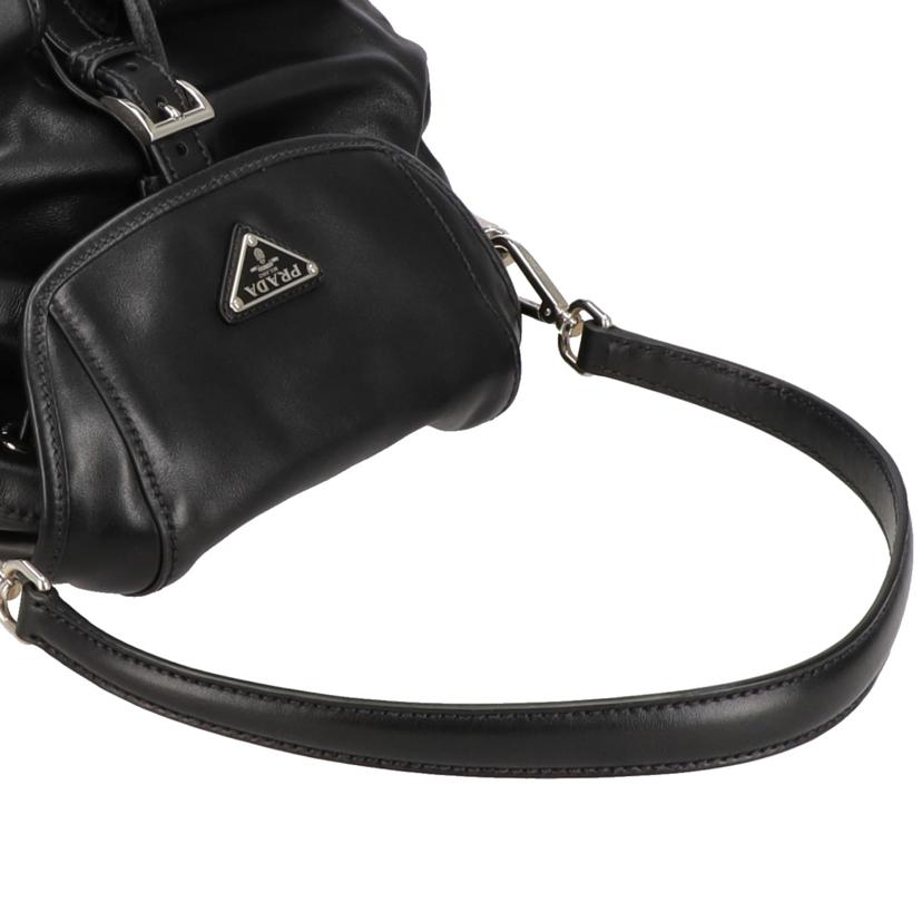 PRADA プラダ/PRADA／ソフトカーフレザーショルダー／ブラック/1BC005//25/Aランク/75